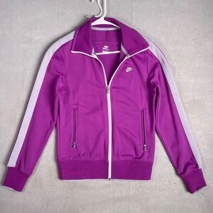 Nike Sportswear Track Jacket Full Zip‎ Purple White Stripe Women's Medium